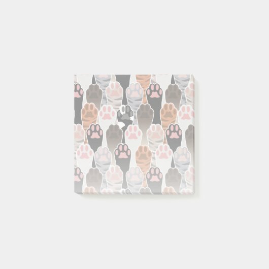 Post-it® Motif de plusieurs pattes de chat (Devant)