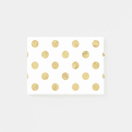 Post-it® Motif de point élégant de polka de feuille d'or - (Devant)