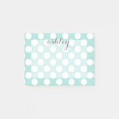 Post-it® Motif de point Polka avec nom personnalisé (Devant)