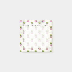 Post-it® Motif de point Polka Succulent Aquarelle