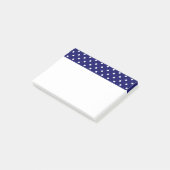 Post-it® Motif de point tacheté blanc de polka de bleu (Incliné)