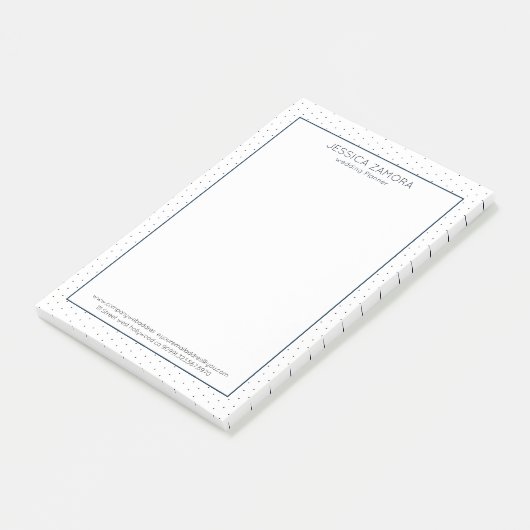 Post-it® Motif de points blanc et bleu foncé (Incliné)