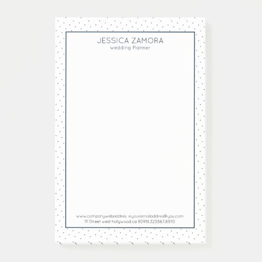 Post-it® Motif de points blanc et bleu foncé (Devant)