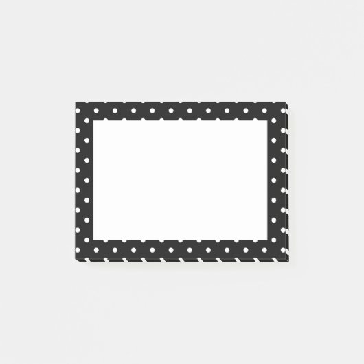 Post-it® Motif de points Polka blanc et noir (Devant)
