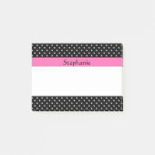 Post-it® Motif de points Polka blanc et noir (Devant)