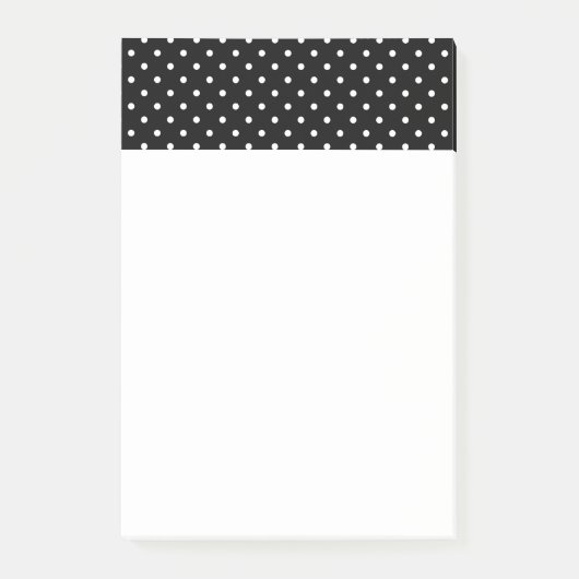 Post-it® Motif de points Polka blanc et noir (Devant)