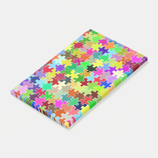 Post-it® Motif de puzzle coloré (Incliné)