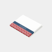 Post-it® Motif de Quatrefoil blanc rouge (Incliné)