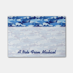 Post-it® Motif de requin bleu Ajouter votre nom