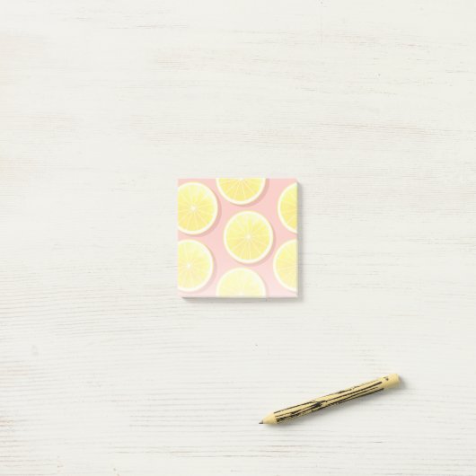 Post-it® Motif de tranches de citron d'été (Sur un bureau)