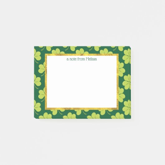 Post-it® Motif de trèfle vert (Devant)