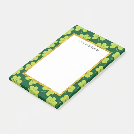 Post-it® Motif de trèfle vert (Incliné)