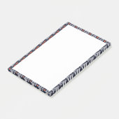 Post-it® Motif de triangles géométriques bleu foncé et roug (Incliné)