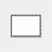 Post-it® Motif de triangles géométriques bleu foncé et roug (Devant)