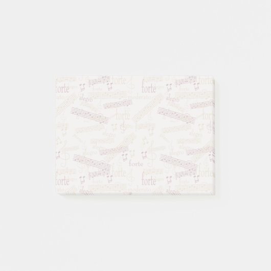 Post-it® Motif de typographie d'aficionado de musique (Devant)
