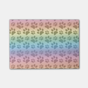 Post-it® Motif d'empreinte de patte de chien d'arc-en-ciel