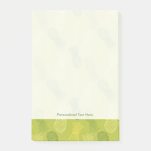 Post-it® Motif d'ensemble d'ananas sur le vert (Devant)