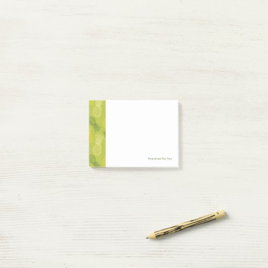 Post-it® Motif d'ensemble d'ananas sur le vert (Sur un bureau)