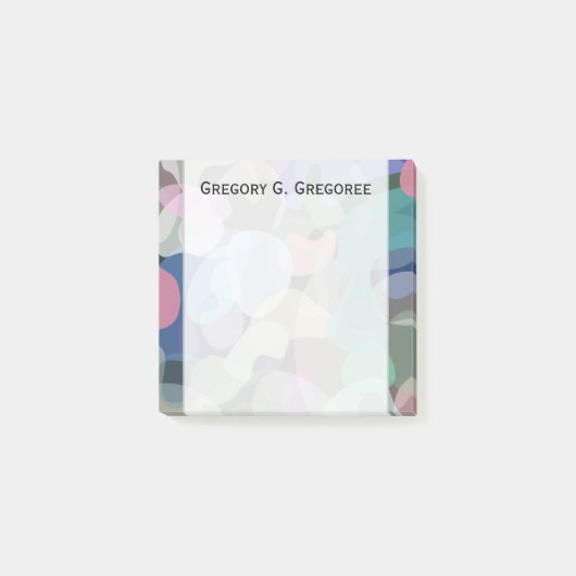 Post-it® Motif d'équilibrage multicouleurs Abstrait + nom p (Devant)