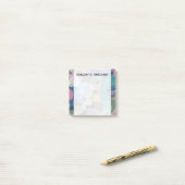 Post-it® Motif d'équilibrage multicouleurs Abstrait + nom p (Sur un bureau)