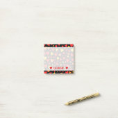 Post-it® Motif des Coeurs rouge, orange et jaune flottant (Sur un bureau)