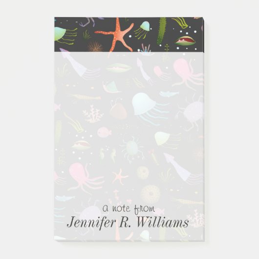 Post-it® Motif des critères maritimes| Ajouter votre nom (Devant)