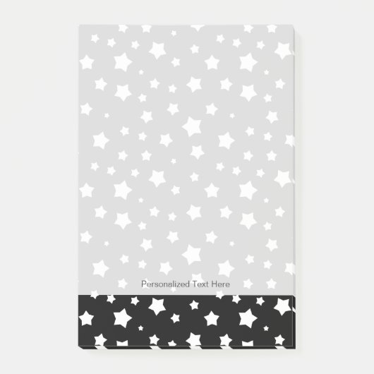 Post-it® motif des étoiles noires et blanches (Devant)