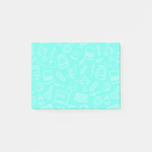 Post-it® Motif des fournitures scolaires de dessin de ligne (Devant)