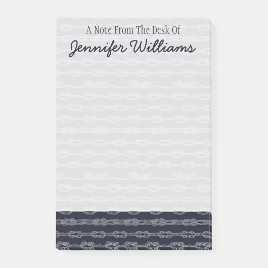 Post-it® Motif des noeuds marins| Ajouter votre nom (Devant)