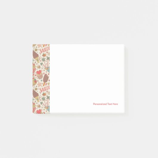 Post-it® Motif d'été avec la crème glacée (Devant)