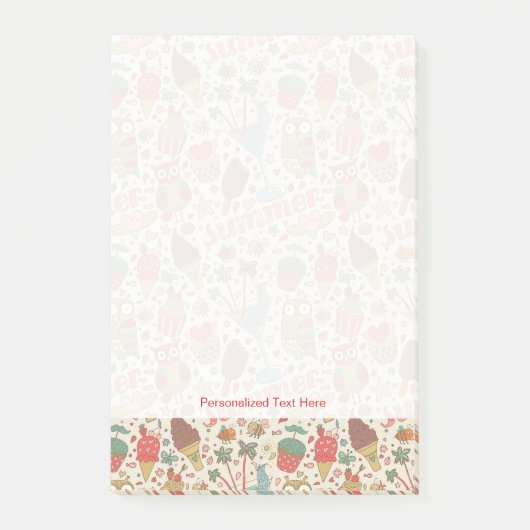 Post-it® Motif d'été avec la crème glacée (Devant)