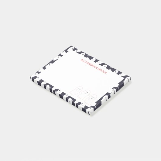 Post-it® Motif d'Halloween Ghosts convivial (Incliné)