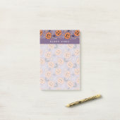 Post-it® Motif d'Halloween violet Jack-O-lanterne (Sur un bureau)