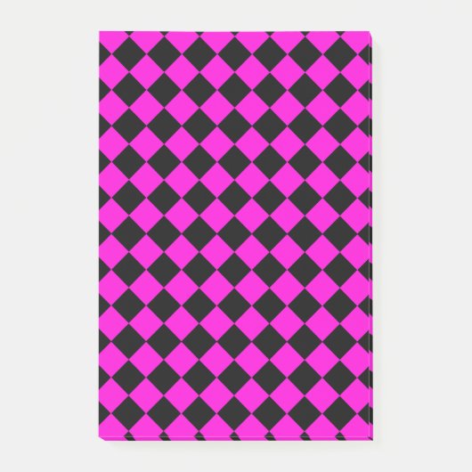 Post-it® Motif diamant damier rose (Devant)