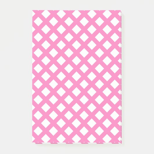 Post-it® Motif diamant damier rose blanc (Devant)