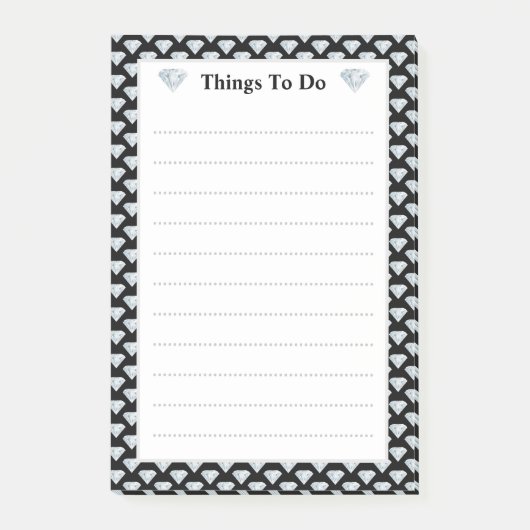 Post-it® Motif diamant élégant Choses à faire alignées (Devant)