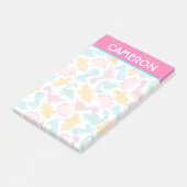 Post-it® Motif Dinosaur rose et Turquoise (Incliné)