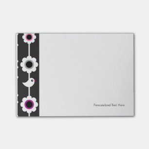 Post-it® motif d'oiseaux et de fleurs