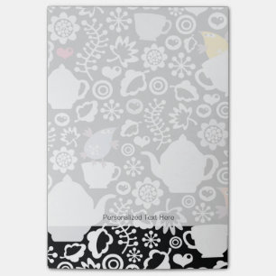 Post-it® Motif d'oiseaux et de tasses