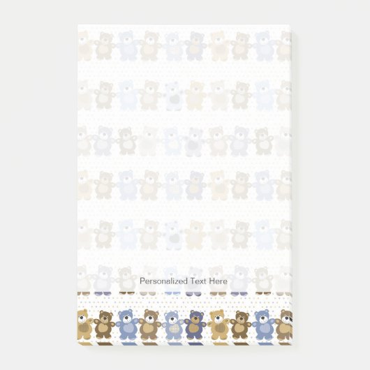 Post-it® motif d'un ours de nounours de jouet (Devant)