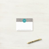Post-it® Motif Empreinte de léopard tendance avec Aqua Mono (Sur un bureau)