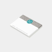 Post-it® Motif Empreinte de léopard tendance avec Aqua Mono (Incliné)