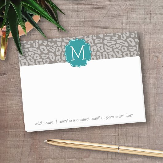 Post-it® Motif Empreinte de léopard tendance avec Aqua Mono