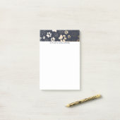 Post-it® Motif Empreinte de patte Gold Et Navy (Sur un bureau)