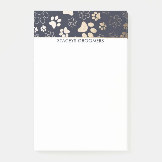 Post-it® Motif Empreinte de patte Gold Et Navy (Devant)