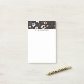 Post-it® Motif Empreinte de patte rose Or Et Charbon (Sur un bureau)