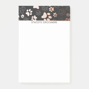 Post-it® Motif Empreinte de patte rose Or Et Charbon