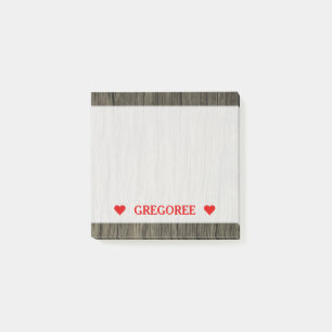 Post-it® Motif en bois rustique de regard et note nommée d