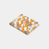 Post-it® Motif en diagonale du chat noir blanc gingembre (Incliné)