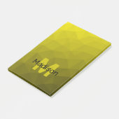 Post-it® Motif en maille géométrique gris foncé jaune (Incliné)